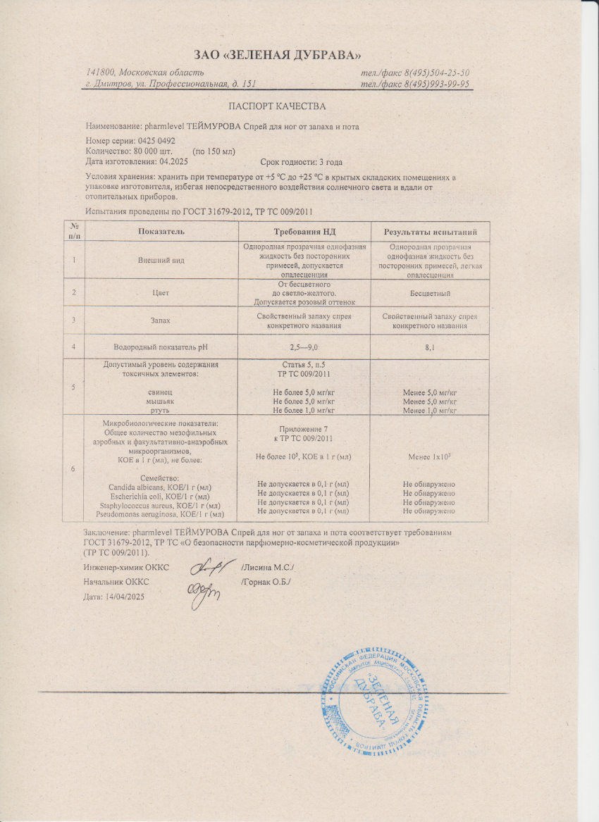 Паспорт №042025